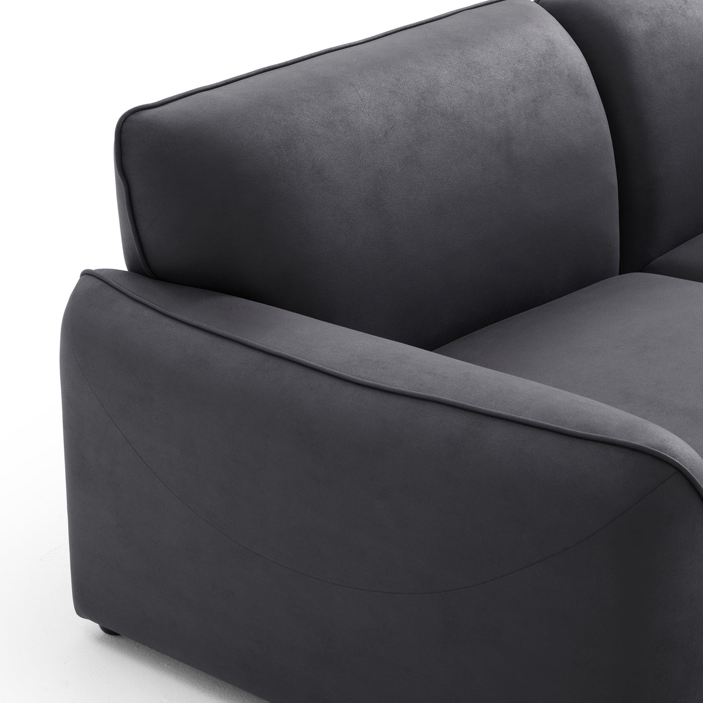 Milano Moda Minimalist Black Sofa-Black