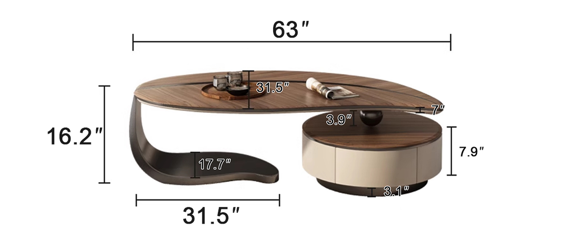 Leaf Curved Coffee Table Set