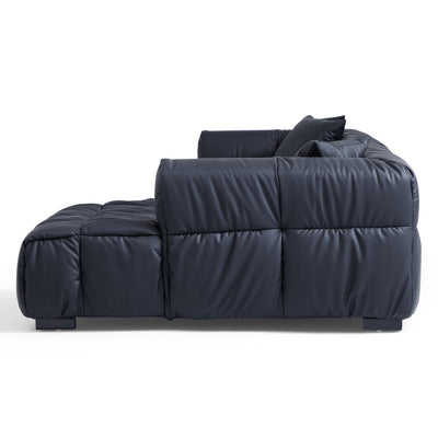 Boba Black Leathaire Sectional-Black