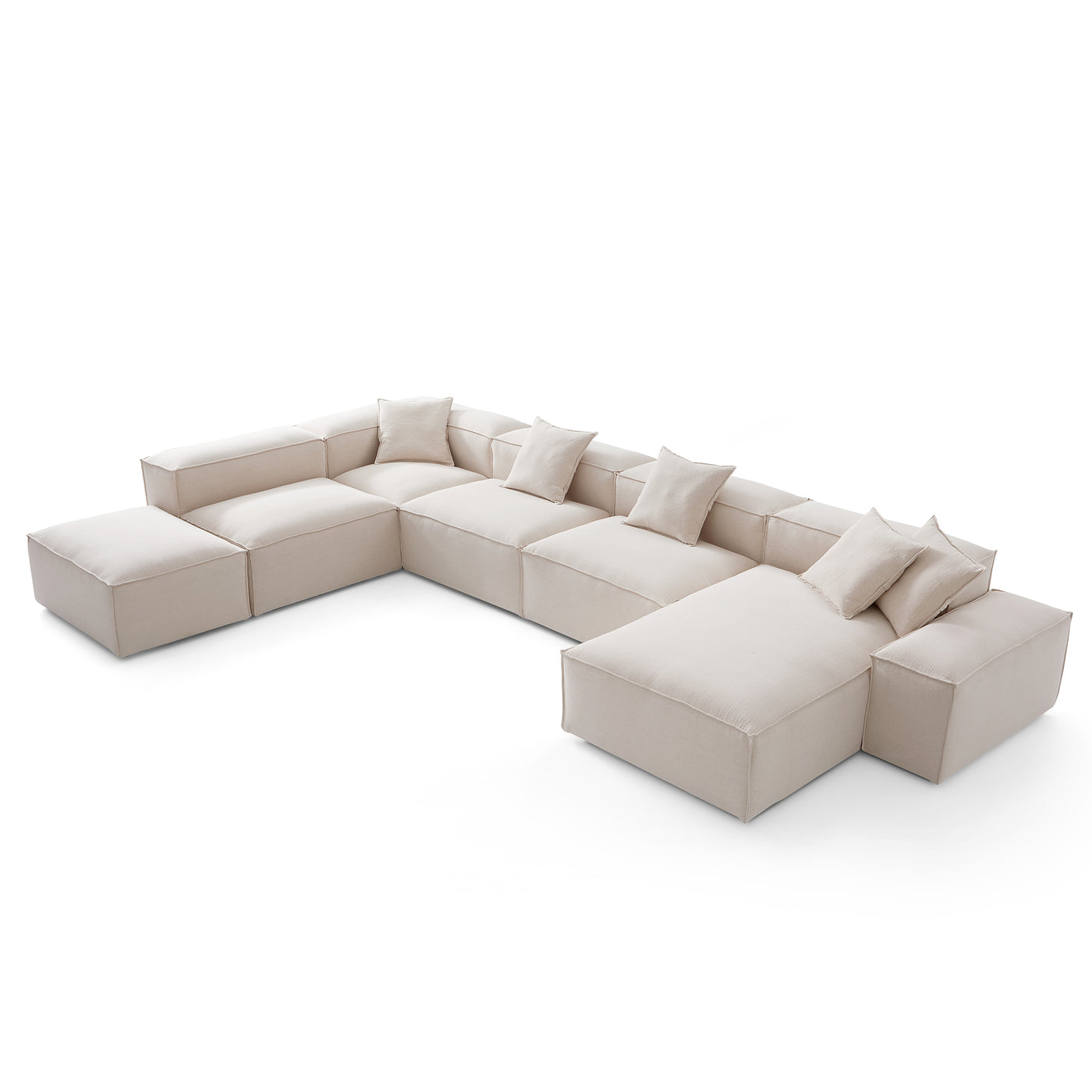 Freedom Modular Khaki Open End Sectional Sofa-Khaki-181.1"-Low