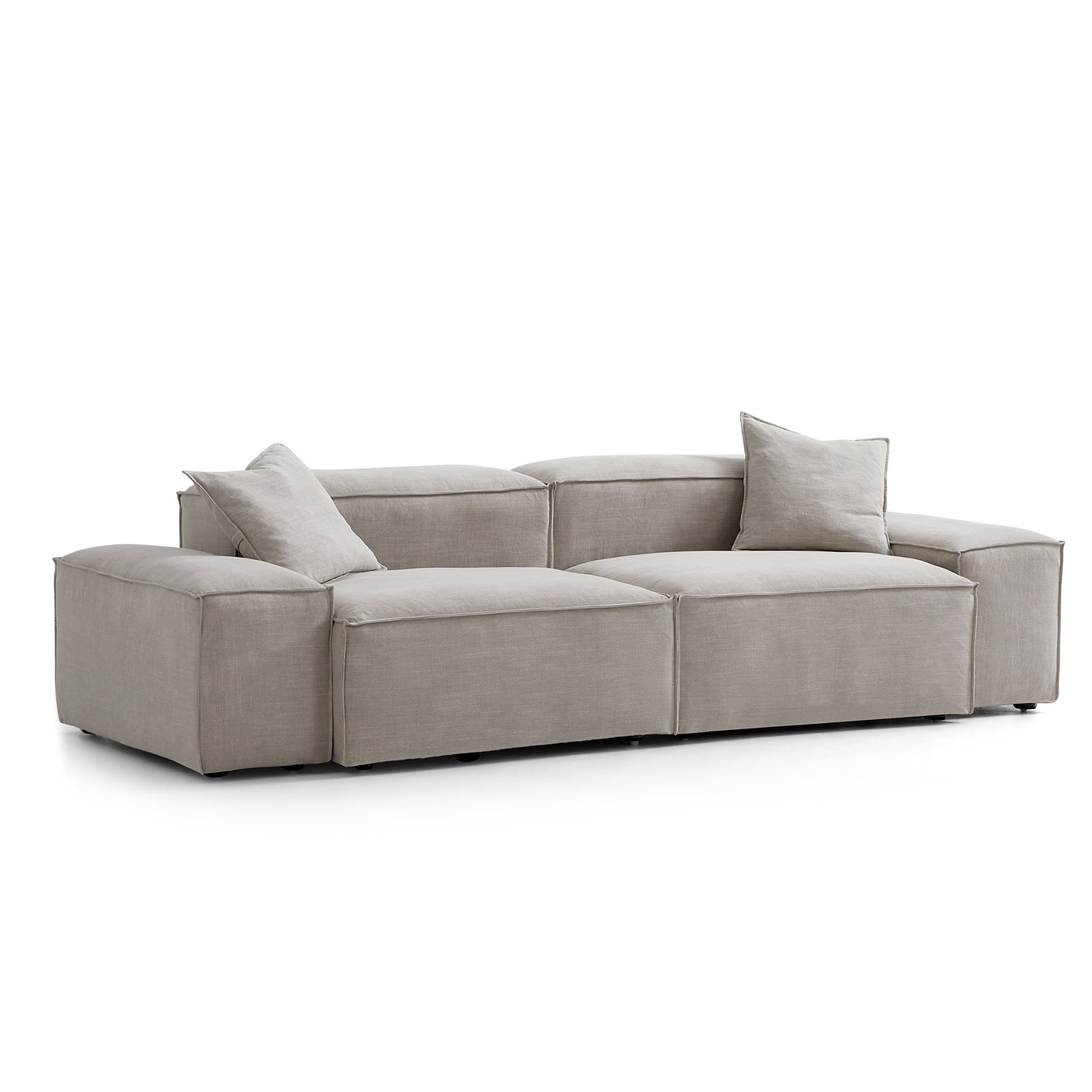 Freedom Modular New Gray Sofa-Sand-106.3"-Low