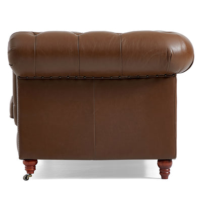Durango Chesterfield Top Grain Leather Tufted Sofa-Brown