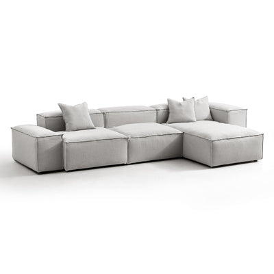 Freedom Modular Gray Sectional Sofa-Gray-143.7″-Low & High