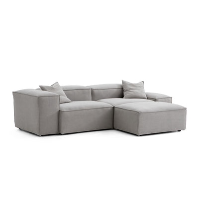 Freedom Modular Sofa with Ottoman-New Gray-106.3"-Low & High