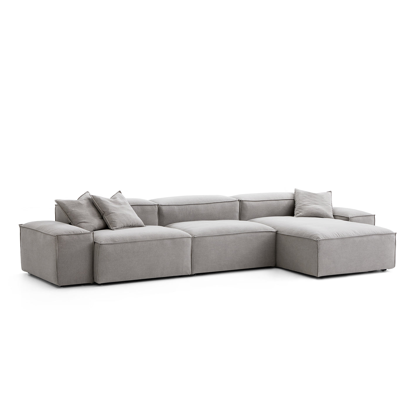 Freedom Modular Sectional Sofa-New Gray-143.7"-Low