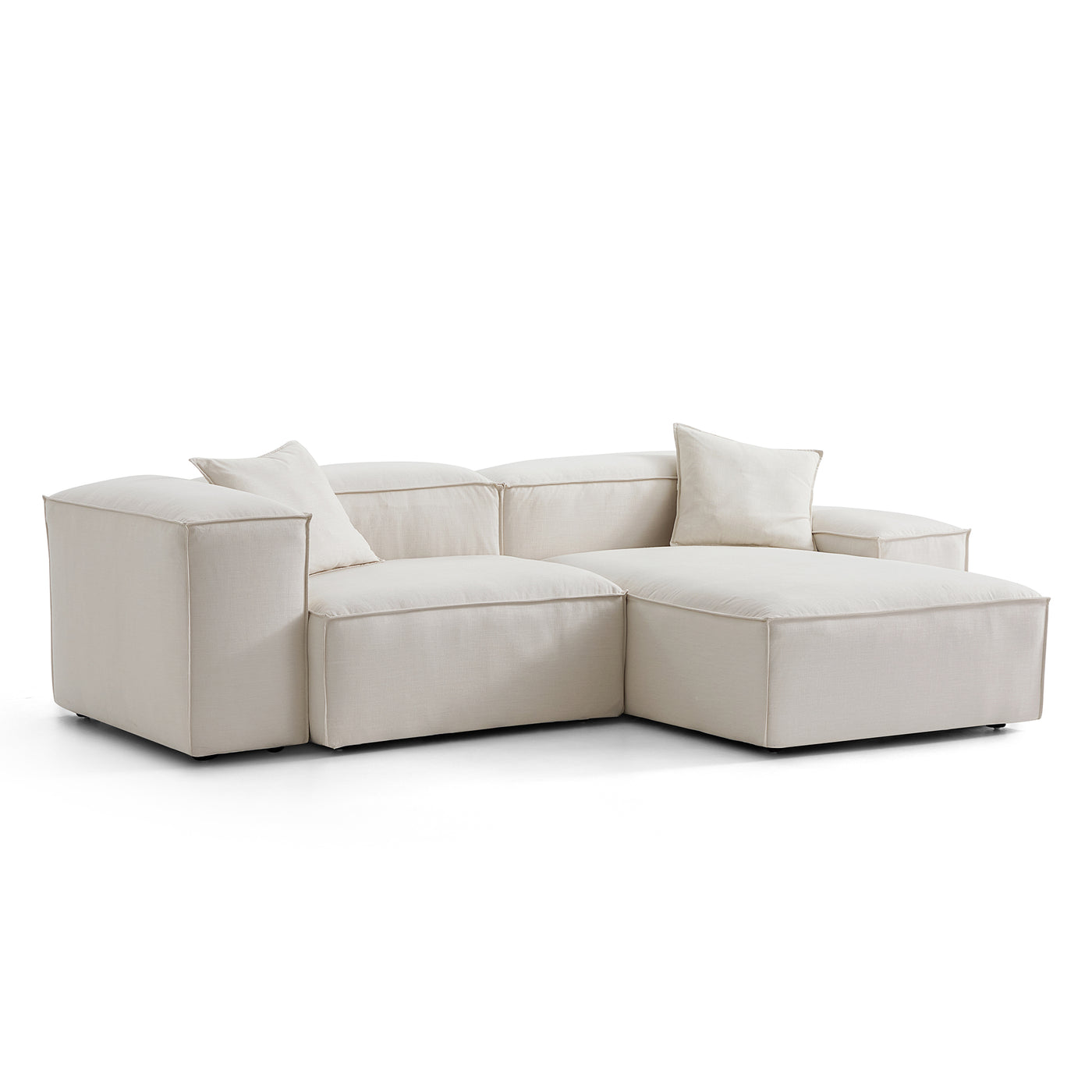 Freedom Modular Sectional Sofa-Beige-106.3"-Low & High