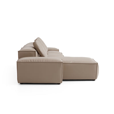 Flex Modular Khaki Genuine Leather Sectional