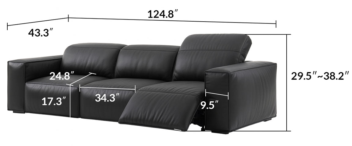 Gallant Top Grain Leather Power Recliner Sofa