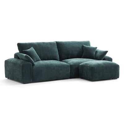 The Empress Green Sofa and Ottoman-Green-106.3″