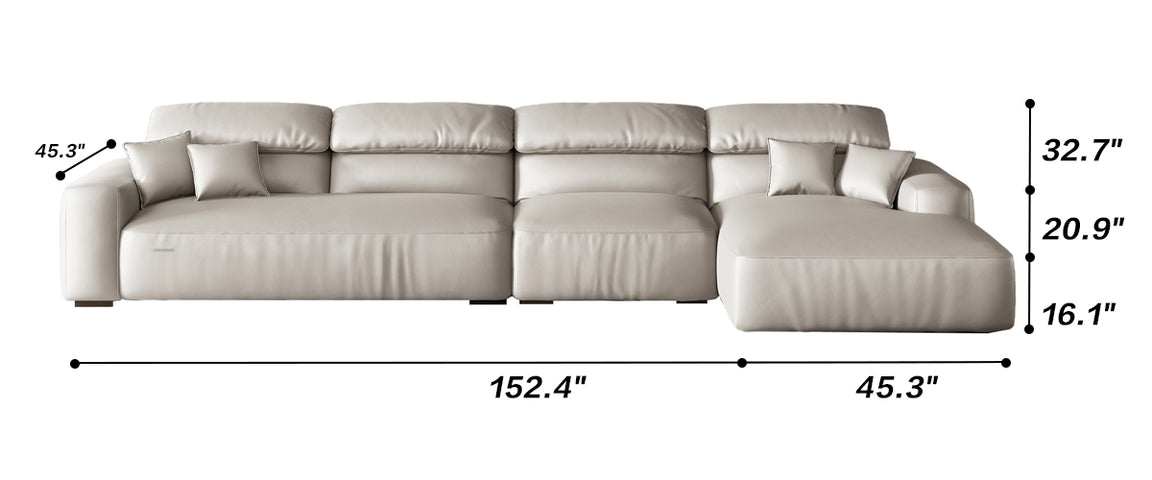 Chestnut Tan Leather Sectional