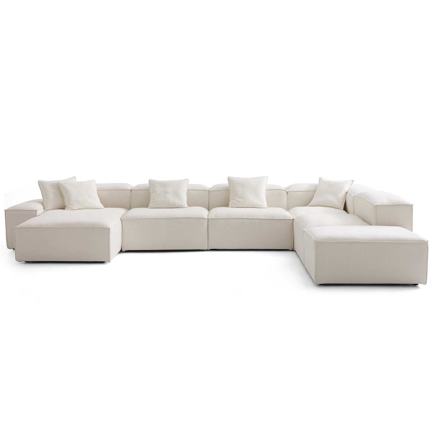 Freedom Modular Beige Open End Sectional Sofa-Beige-181.1"-Low