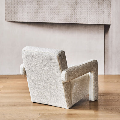 Nova Lemon Matt Fabric Utrecht Armchair-White Boucle