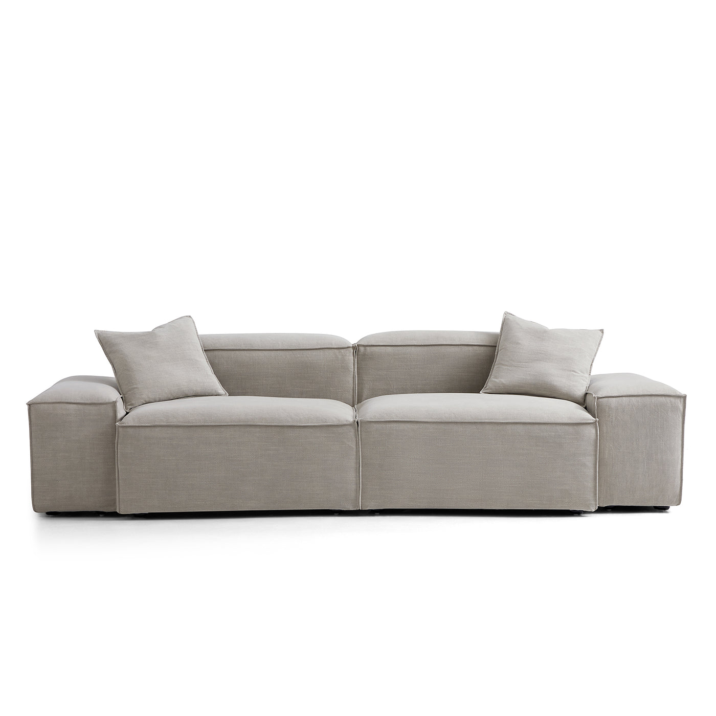 Freedom Modular New Gray Sofa-Sand-106.3"-Low