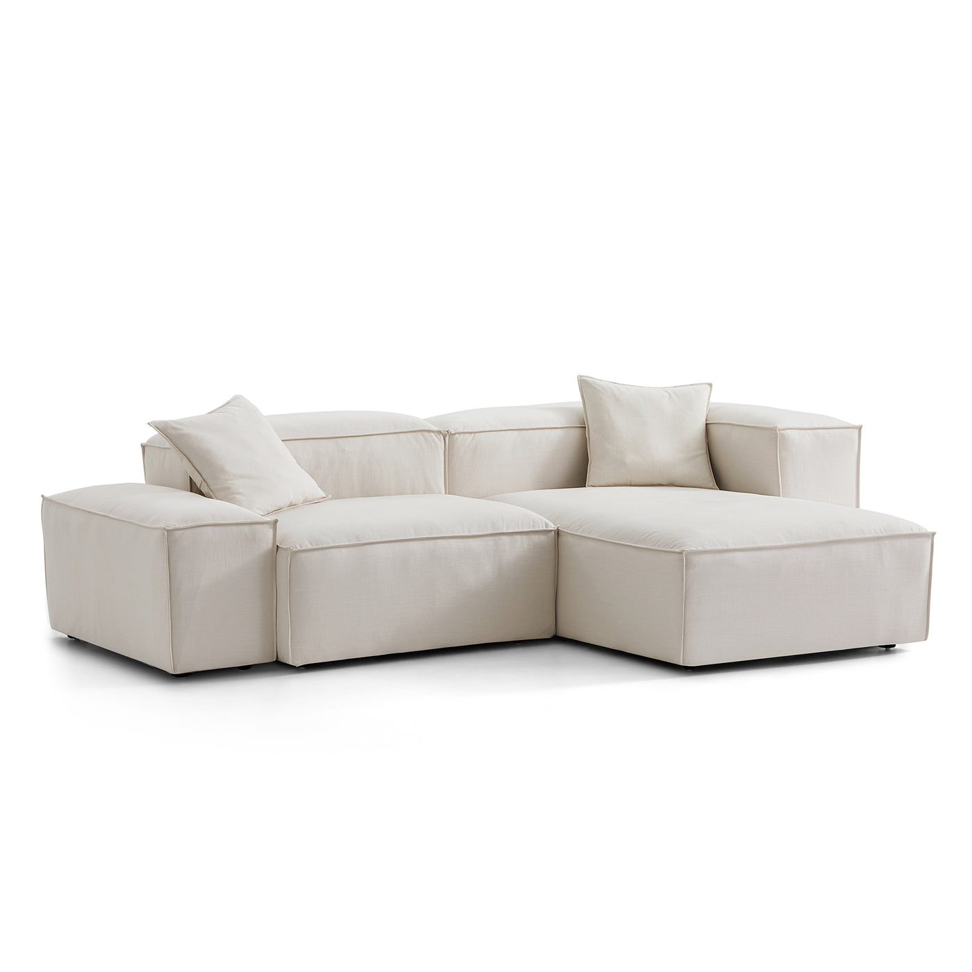 Freedom Modular Sectional Sofa-Beige-106.3"-Low & High