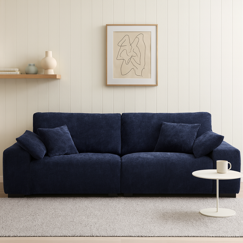 The Empress Navy Blue Sofa-Navy Blue