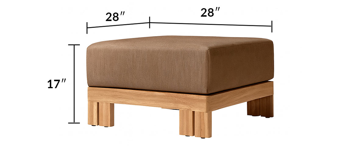 Camryn Outdoor Chat Set With Cushions, Teak/Coffee