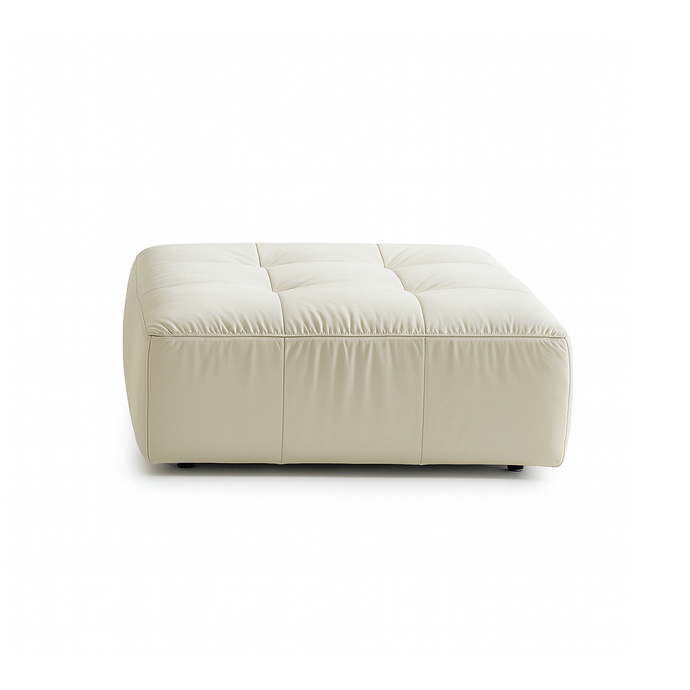 Kieayla Mino Soft Line Modular Sofa and Ottoman-White