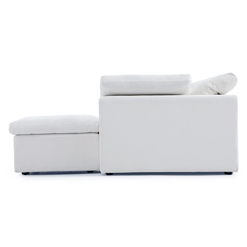 Tender Wabi Sabi Sand Sofa and Ottoman-White