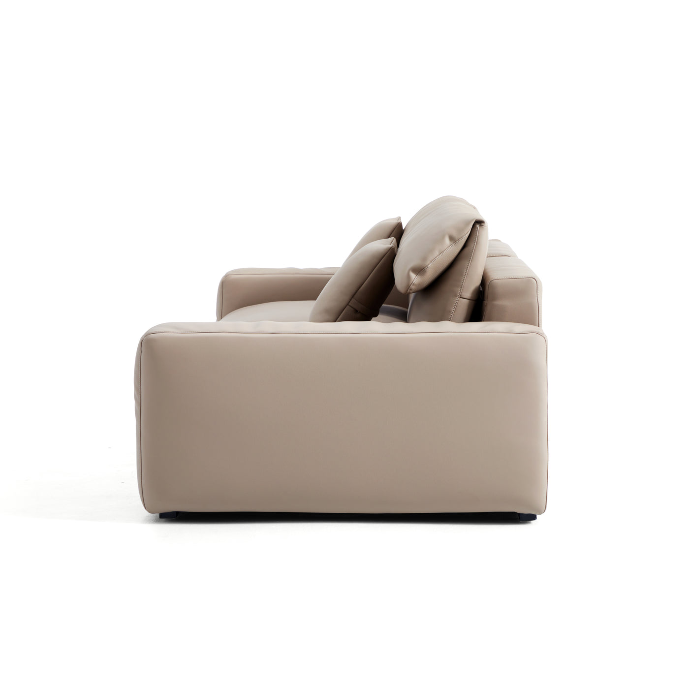 Chestnut Khaki Leather Sofa-Khaki