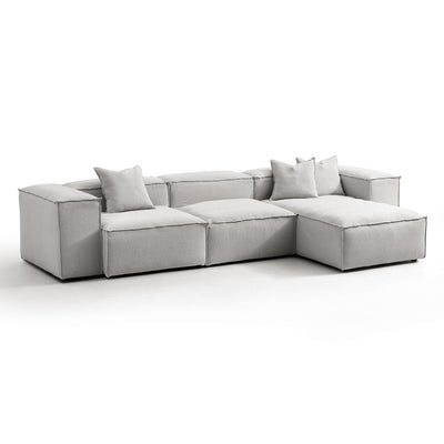 Freedom Modular Khaki Sectional Sofa-Gray-High-143.7"