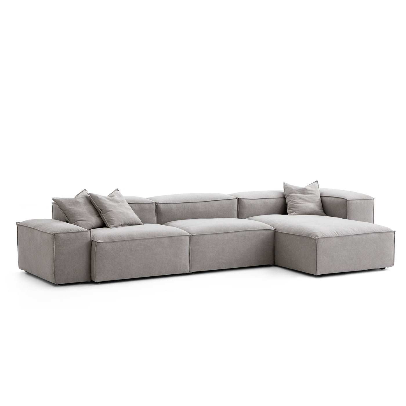 Freedom Modular Sectional Sofa-New Gray-143.7"-Low & High