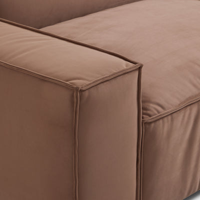 Luxury Minimalist Brown Fabric U Shaped Sectional Sofa-Brown
