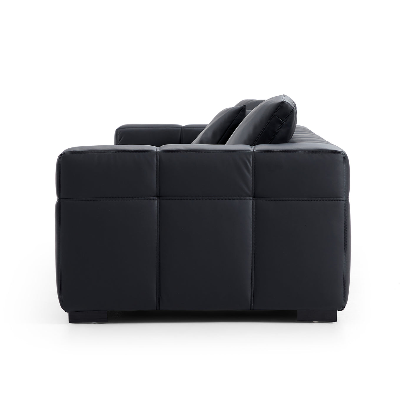 Blazer Black Leather Sofa-Black