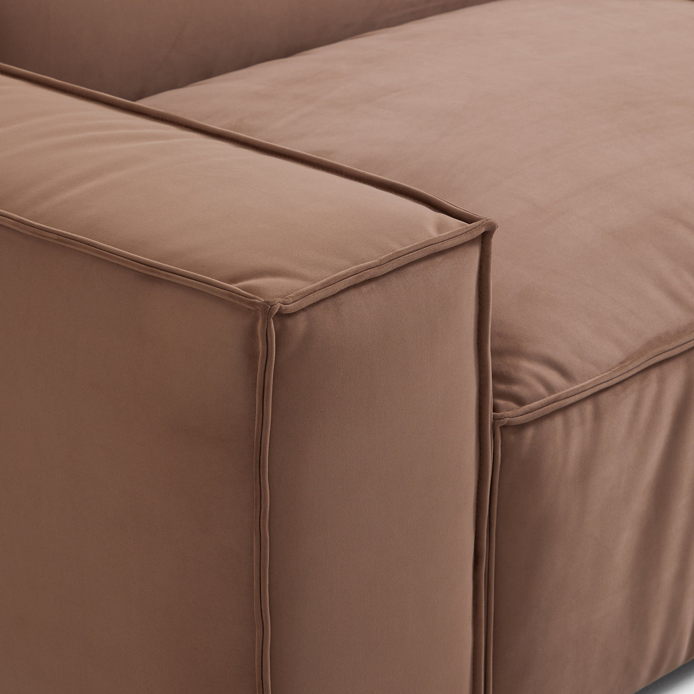 Luxury Minimalist Brown Fabric Sofa-Brown