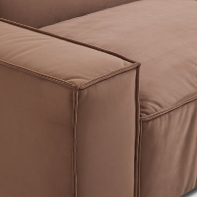 Luxury Minimalist Brown Fabric Armchair-Brown