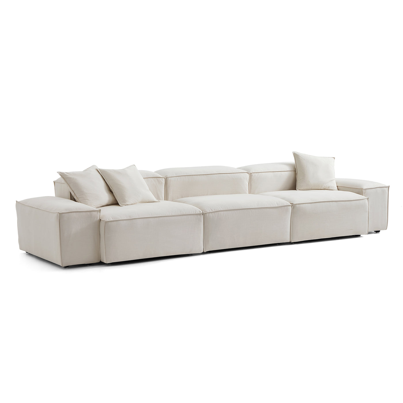 Freedom Modular Sectional Sofa-Beige-143.7"-Low