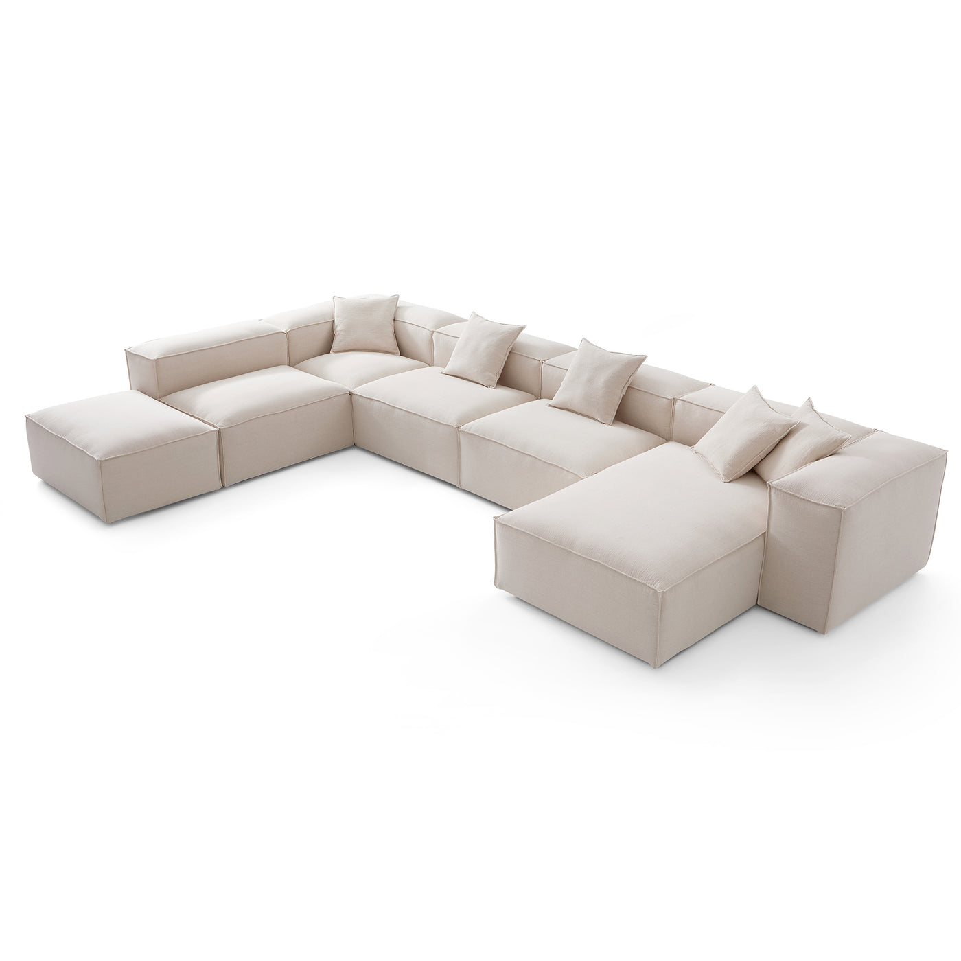 Freedom Modular Khaki Open End Sectional Sofa-Khaki-181.1"-High