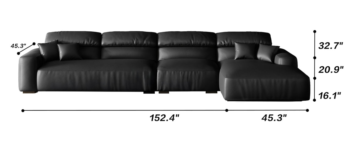 Chestnut Tan Leather Sectional