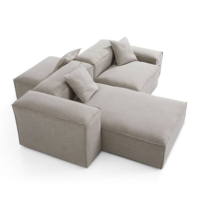 Freedom Modular New Gray Double Sided Sectional Sofa-Sand-106.3"-Low & High