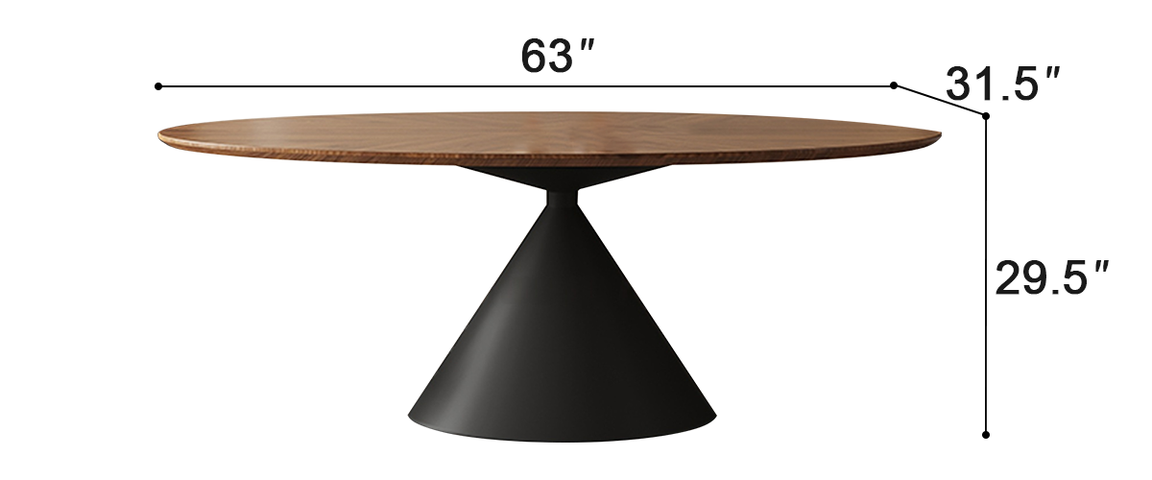 Apex Walnut Ellipse Dining Table