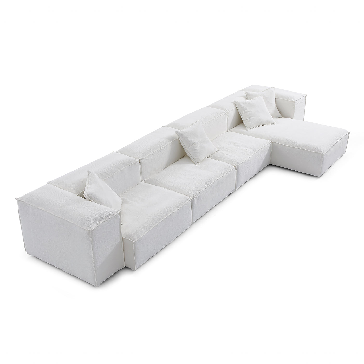 Freedom Modular Gray Sectional Sofa-White-181.1″-High