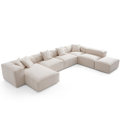 Freedom Modular Khaki Open End Sectional Sofa-Khaki-181.1"-High