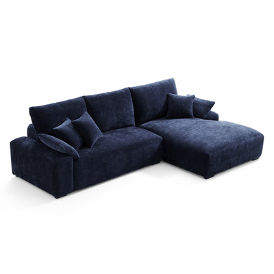 The Empress Navy Blue Sectional-Navy Blue-115.4"-Facing Right