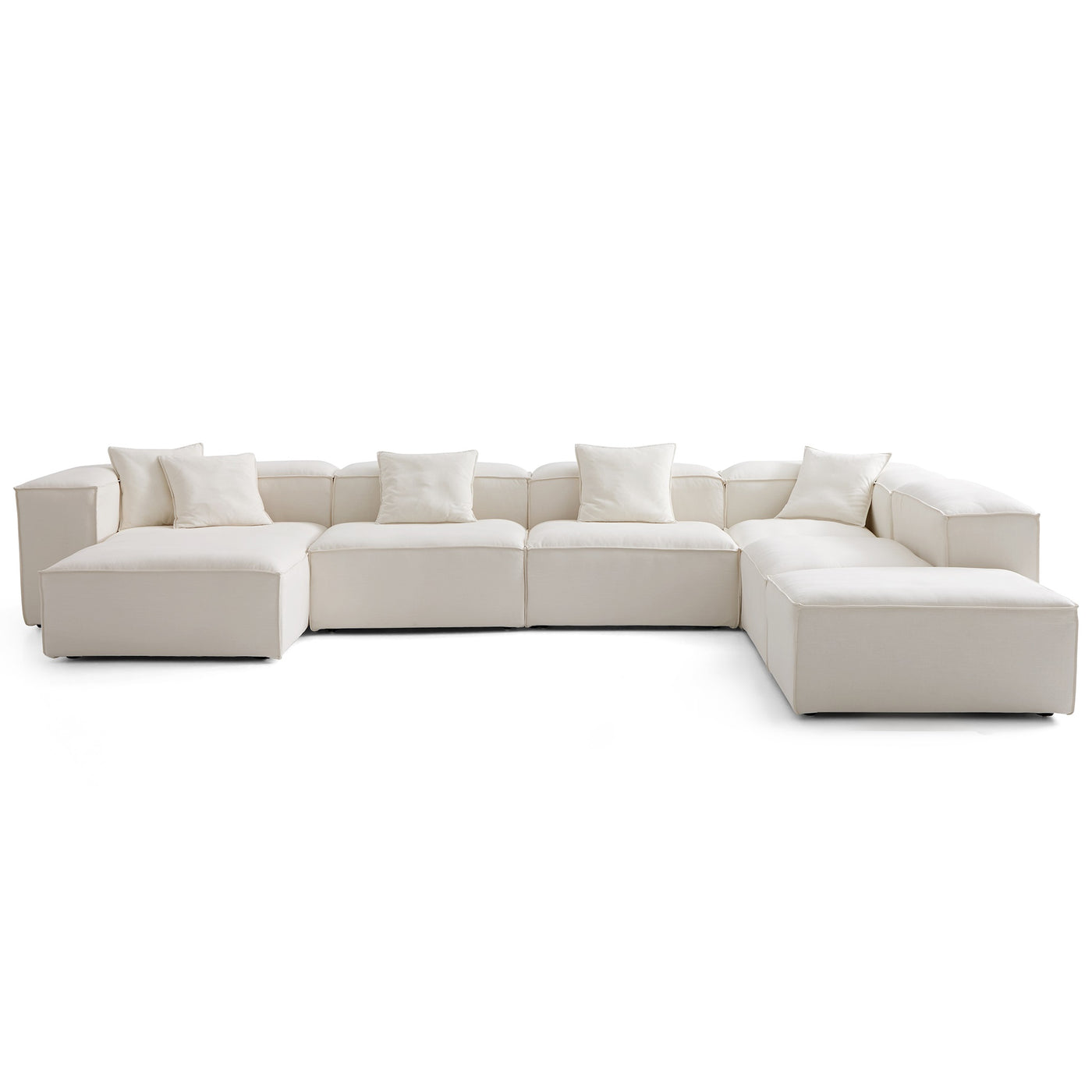 Freedom Modular Beige Open End Sectional Sofa-Beige-181.1"-High