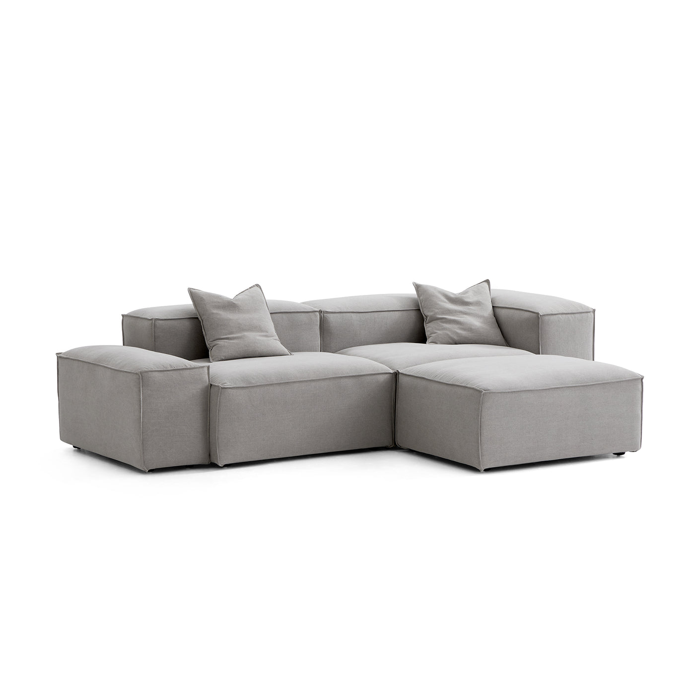 Freedom Modular Sofa with Ottoman-New Gray-106.3"-Low & High