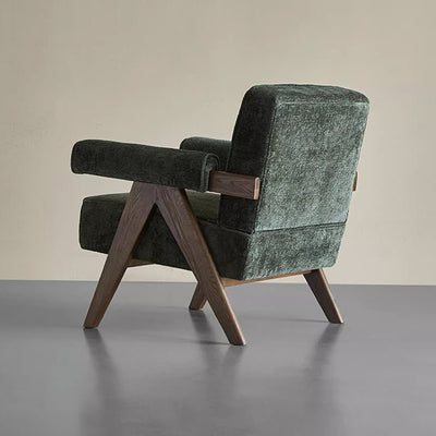 Wooster Green Chenille Velvet Accent Chair-Green Velvet