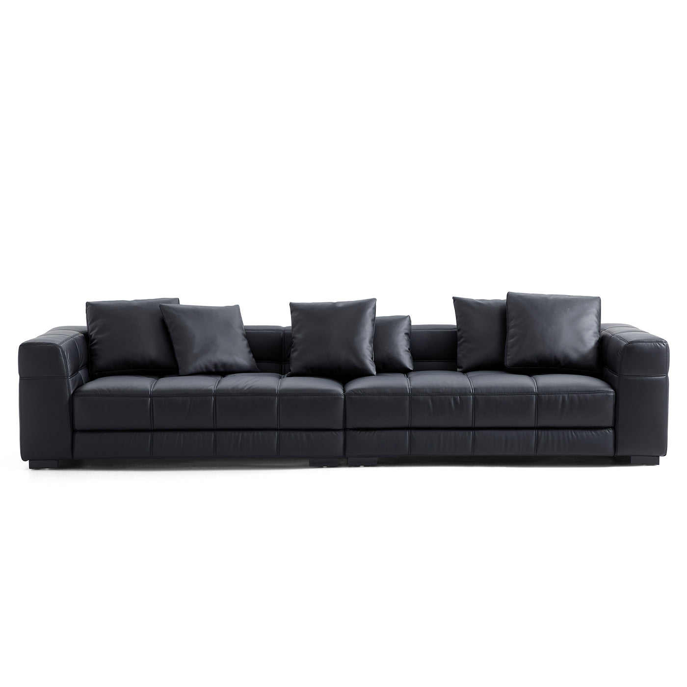 Blazer Black Leather Sofa-Black