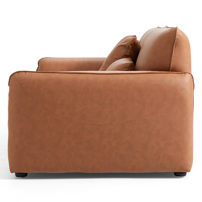 Milano Moda Minimalist Brown Sofa-Brown