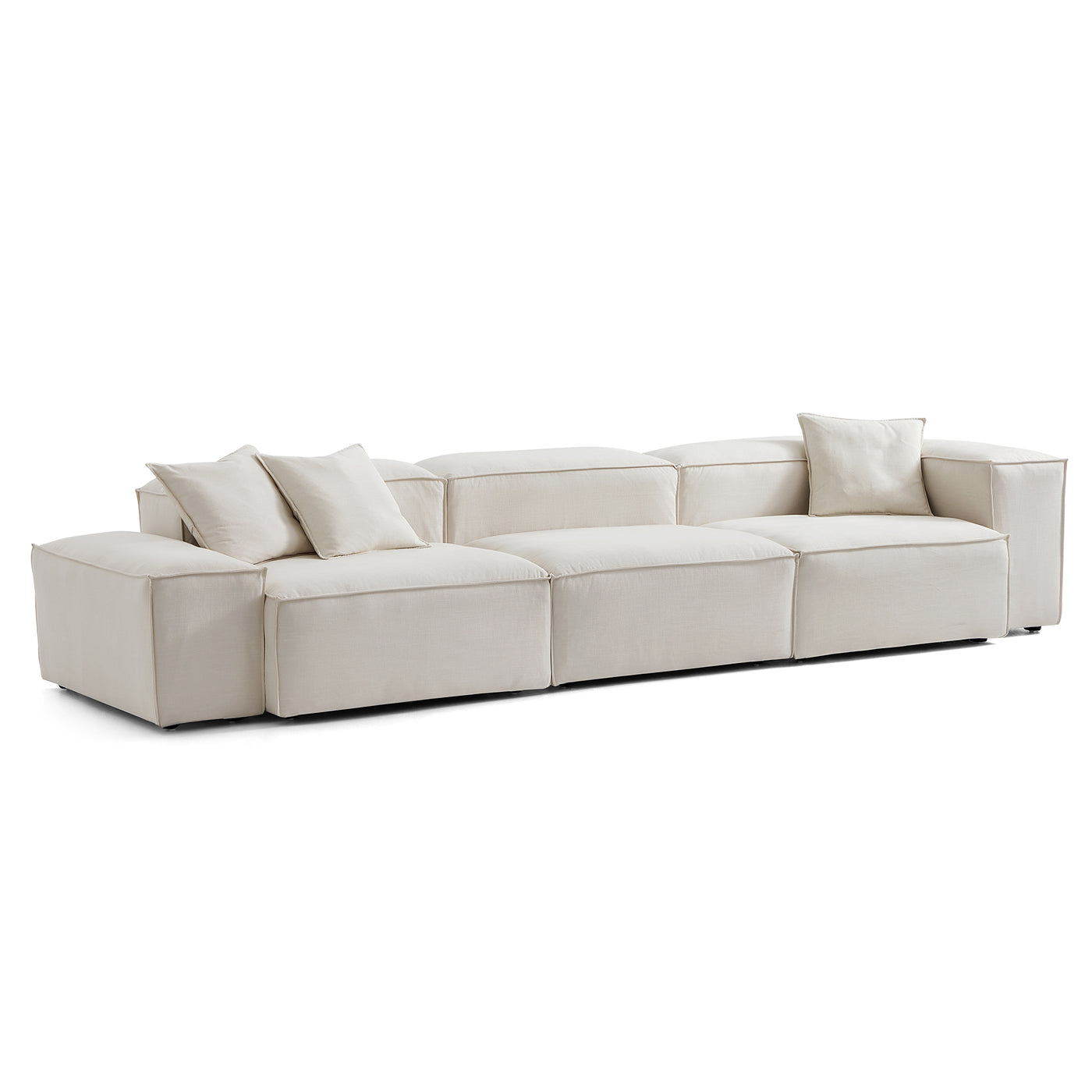 Freedom Modular Sectional Sofa-Beige-143.7"-Low & High