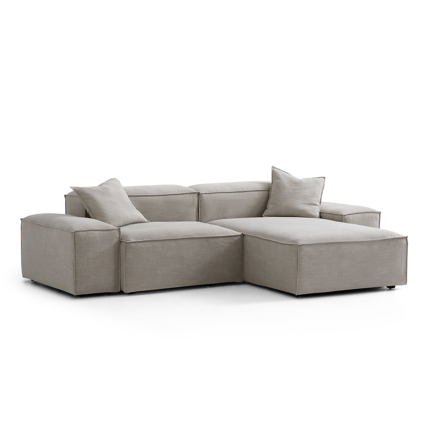 Freedom Modular New Gray Sectional Sofa-Sand-106.3"-Low