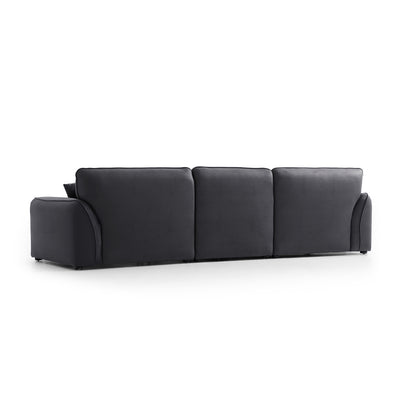 Milano Moda Minimalist Black Sofa-Black-122.0"