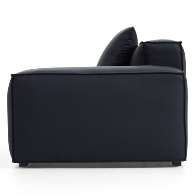 Geometry Minimalist Black Leather Sofa-Black