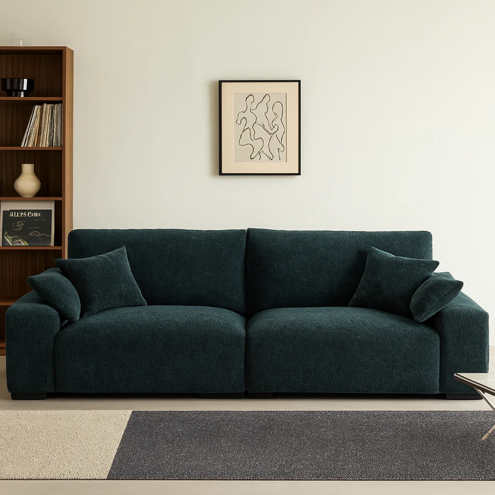 The Empress Green Sofa-Green