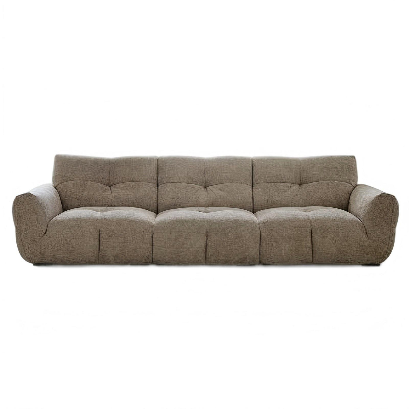 Cocoa Loaf Fabric Sofa-Gray-126.0"