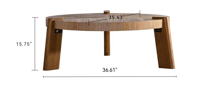 Rustic Round Wooden Coffee Table