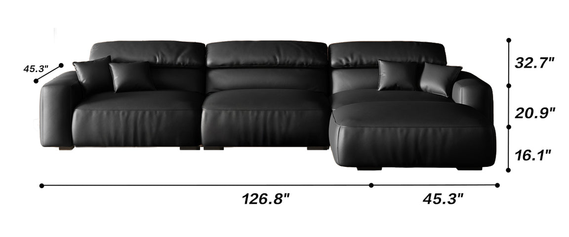 Chestnut Tan Leather Sofa and Ottoman